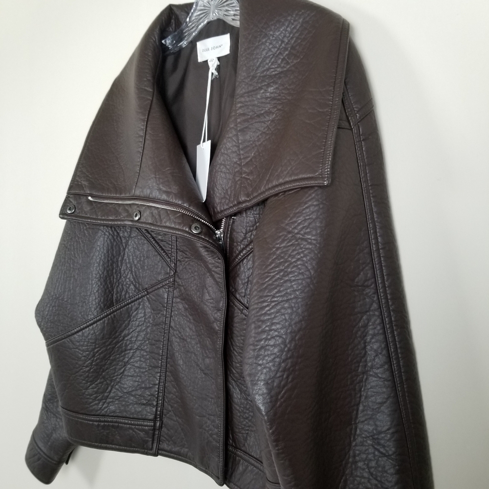 Dear John Kingston Vegan Leather Jacket Large New - Picture 5 of 9